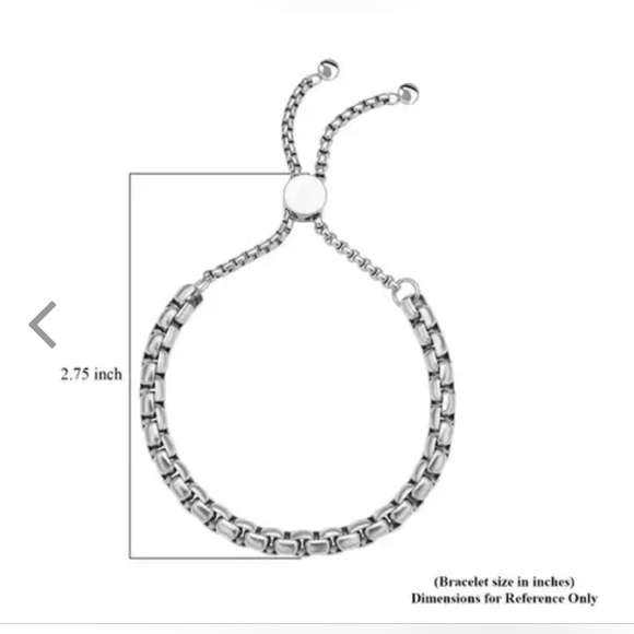 NIB Platinum Plated STAINLESS STEEL BOX CHAIN BOLO BRACELET ‼️NEVER TARNISH‼️ - Picture 7 of 9